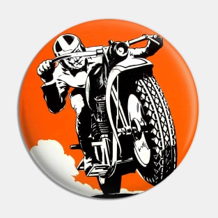 Motorcycle Races Vintage Poster Pin