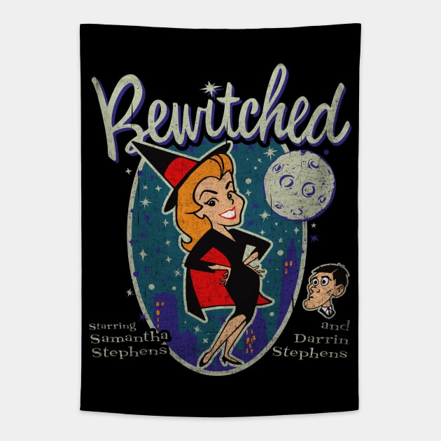 Bewitched With Darrin Vintage Worn Tapestry by Alema Art