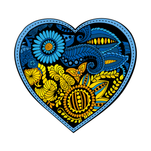 Heart in colors of Ukrainian Flag. T-Shirt