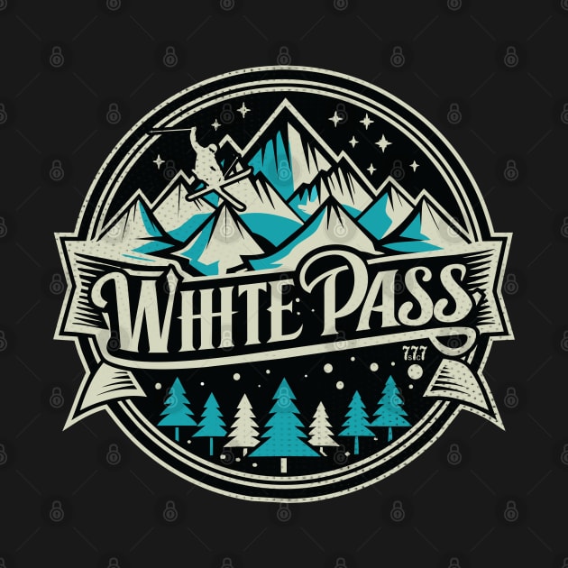 Retro White Pass Ski by Surrealcoin777