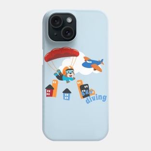 Vector illustration of a cute skydiver. Phone Case