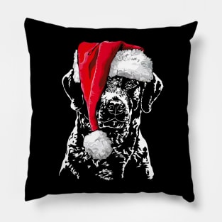 Santa Chesapeake Bay Retriever Christmas dog Pillow