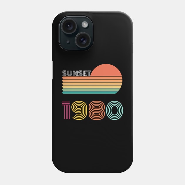 Sunset Retro Vintage 1980 Phone Case by Happysphinx