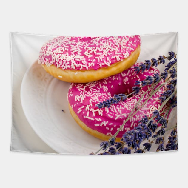 Donuts and Lavender photo print mask. Tapestry by CreativeJourney