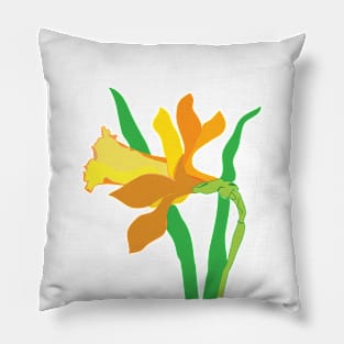 Yellow Daffodil Spring Flower Pillow