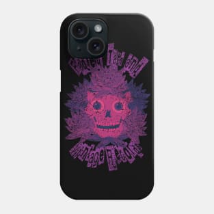 Faded Tats and Vintage Records - Distressed retro neon pink skull design Phone Case