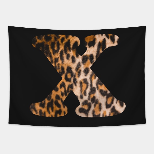 Letter X leopard print Tapestry by ColorsHappiness