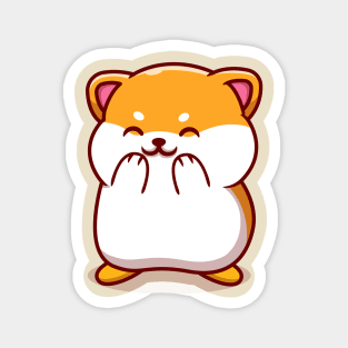 Cute Hamster Laughing Cartoon Magnet