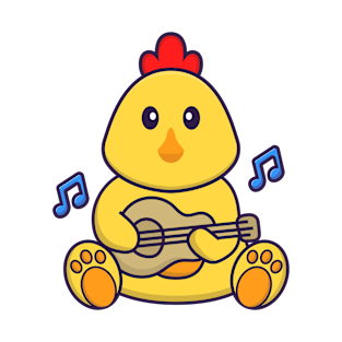 Cute chicken playing guitar T-Shirt