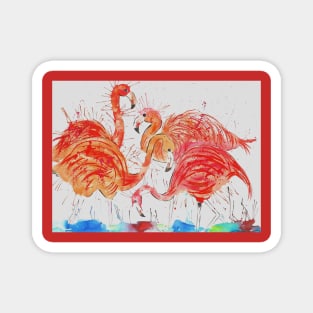 Funky Flamingos Magnet