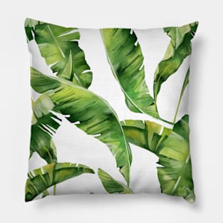 Painted tropical leaves 2 Pillow