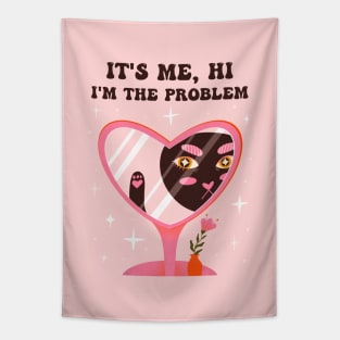 its me, hi! Im the problem, its me. Anti-Hero. Cute cat pink illustration Tapestry