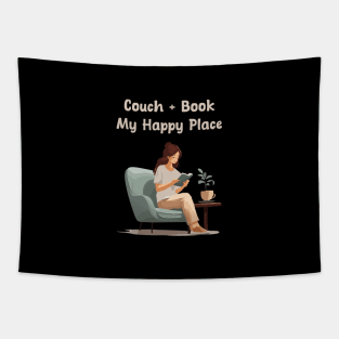 Couch and Books are happy place for introverts Tapestry