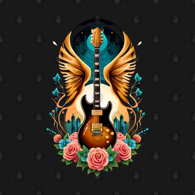 Electric guitar style tattoo colorful 29 by Dandeliontattoo