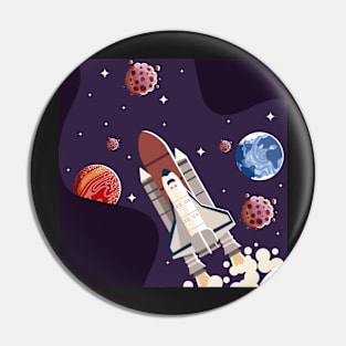 Spaceship and Planets  Pin