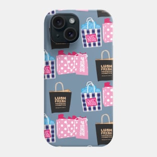 Blue Aesthetic Shopping Bag Pattern Phone Case