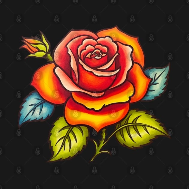 Rose Flash Tattoo by AI Art Originals