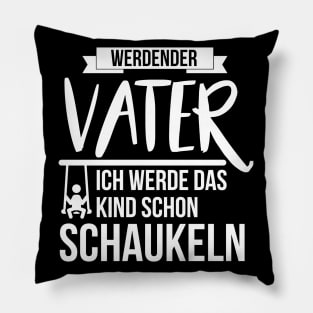 Werdender vater kind schaukeln (white) Pillow