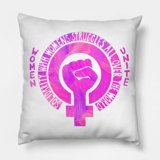 Women's Rights Pink Slogan Painting Pillow