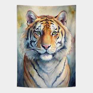 Tiger Watercolor Painting Tapestry