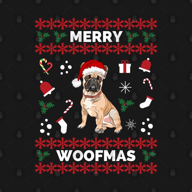 Merry Woofmas Bulldog Christmas Holiday - Bulldog Merry Woofmas Christmas Gift by Famgift