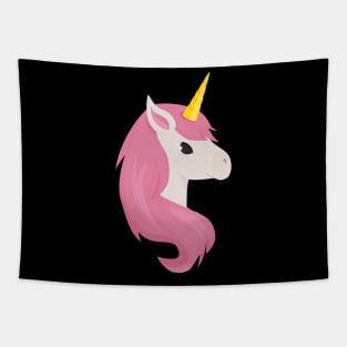 Cute Little Unicorn With Pink Hair Tapestry