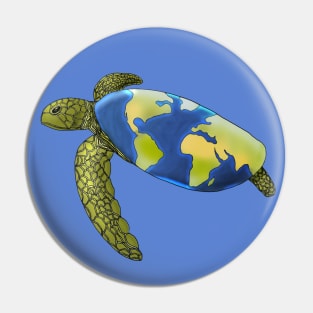 Save the Turtles / Save the Planet / Turtles Holding the Earth Pin