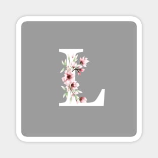 Letter L Monogram With Cherry Blossoms Magnet