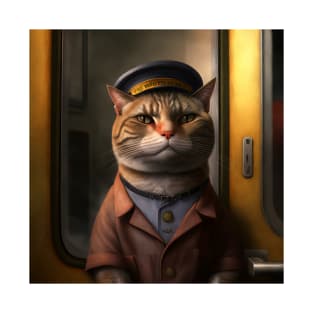 cat train conductor T-Shirt