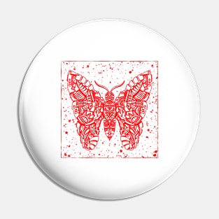 HomeSchoolTattoo Butterfly (RED) Pin