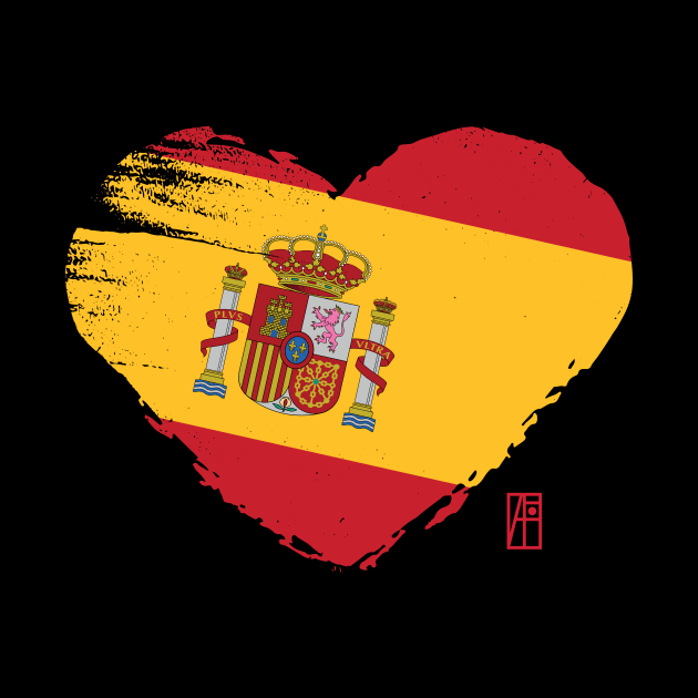 I love my country. I love Spain. I am a patriot. In my heart, there is always the flag of Spain. by ArtProjectShop