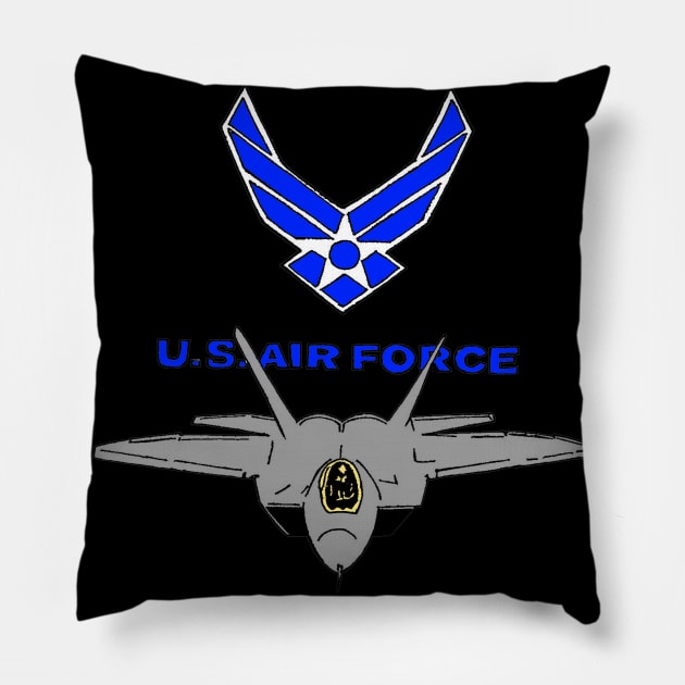 US Air Force F22 Pillow by Joseph Baker