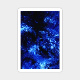 Dark Arctic Splash Black and Blue Abstract Artwork Magnet