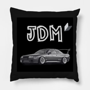 Nissan GTR R32 JDM Retro Black and White Design Pillow