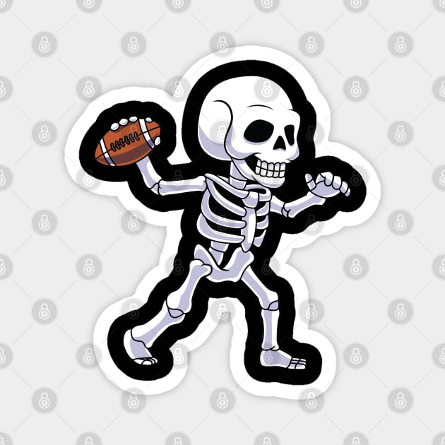 Skeleton American Football Player Halloween Costume Magnet by HCMGift