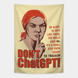 Don't ChatGPT Funny Vintage Poster Tapestry