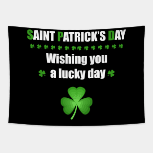 Happy Saint Patrick’s day: Wishing you a lucky day Tapestry