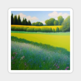 Painting-Styled Meadow Scenery Magnet