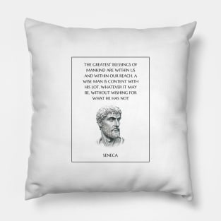 Seneca Stoic Quote Pillow