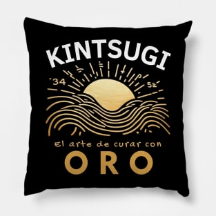 Kintsugi gold quote for philosophy lovers Pillow