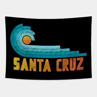 Surfing Santa Cruz Retro Vintage Tapestry