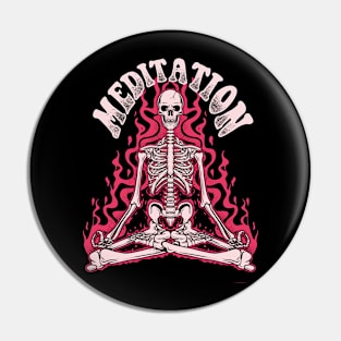 Meditation skull Pin