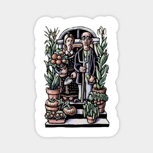 American Gothic Gardeners Magnet