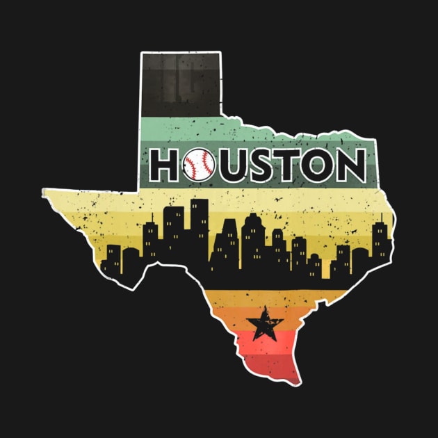 Houston Retro Baseball - Vintage Houston Baseball by Chicu