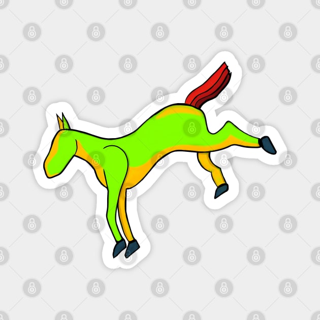 Greenish horse with shades of red on the tail Magnet by DiegoCarvalho