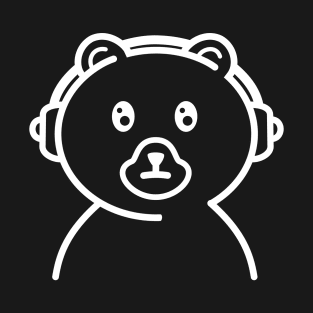 Gamer Bear White T-Shirt