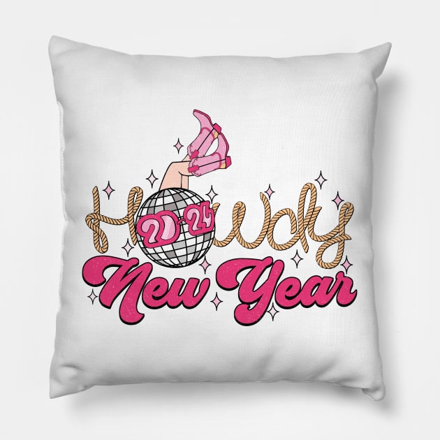 Howdy New Year 2024 Pillow by Etopix