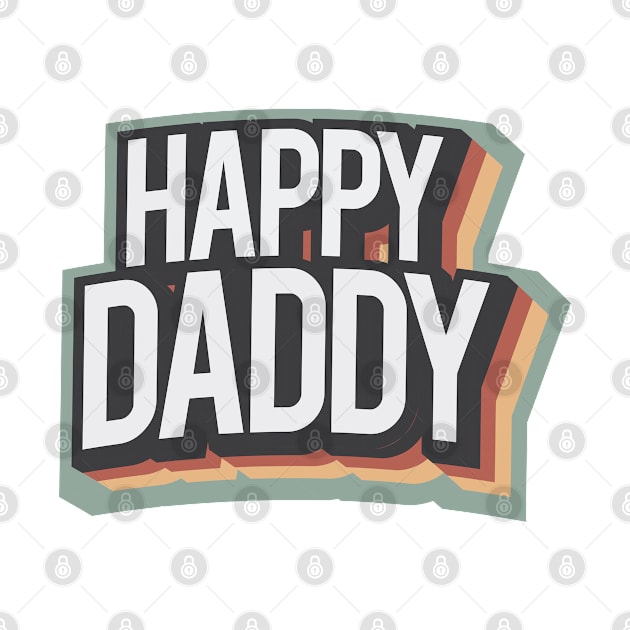 Happy Daddy Rainbow Color Retro Style by HappyGiftArt