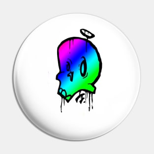 rainbow skull Pin