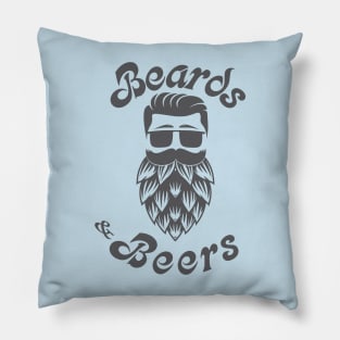 Beards & Beer - Charcoal Pillow